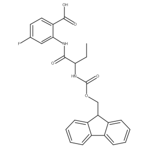 2-[2-({[(9H-fluoren-9-yl)methoxy]carbonyl}amino)butanamido]-4-fluorobenzoic acid Structure