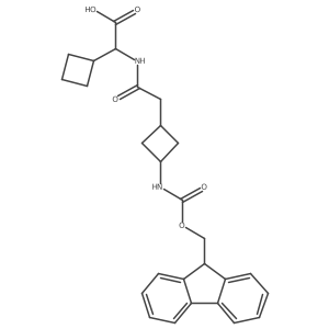 2-cyclobutyl-2-{2-[3-({[(9H-fluoren-9-yl)methoxy]carbonyl}amino)cyclobutyl]acetamido}acetic acid结构式