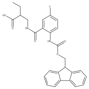 2-({[2-({[(9H-fluoren-9-yl)methoxy]carbonyl}amino)-5-fluorophenyl]formamido}methyl)butanoic acid Structure