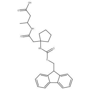 3-{2-[1-({[(9H-fluoren-9-yl)methoxy]carbonyl}amino)cyclopentyl]acetamido}butanoic acid Structure
