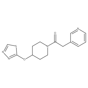 1-(4-((1,3,4-Thiadiazol-2-yl)oxy)piperidin-1-yl)-2-(pyridin-3-yl)ethan-1-one结构式