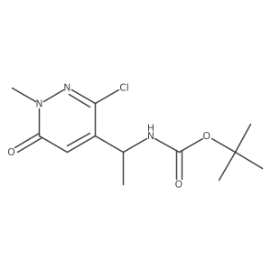 Tert-butyl (1-(3-chloro-1-methyl-6-oxo-1,6-dihydropyridazin-4-yl)ethyl)carbamate结构式