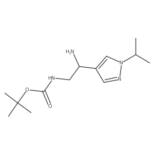tert-butyl N-{2-amino-2-[1-(propan-2-yl)-1H-pyrazol-4-yl]ethyl}carbamate结构式
