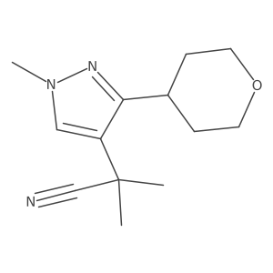 2-methyl-2-[1-methyl-3-(oxan-4-yl)-1H-pyrazol-4-yl]propanenitrile Structure