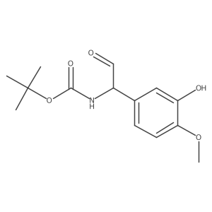 tert-butyl N-[1-(3-hydroxy-4-methoxyphenyl)-2-oxoethyl]carbamate结构式