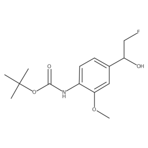 tert-butyl N-[4-(2-fluoro-1-hydroxyethyl)-2-methoxyphenyl]carbamate结构式
