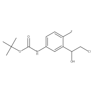 tert-butyl N-[3-(2-chloro-1-hydroxyethyl)-4-fluorophenyl]carbamate结构式