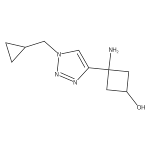 3-amino-3-[1-(cyclopropylmethyl)-1H-1,2,3-triazol-4-yl]cyclobutan-1-ol结构式