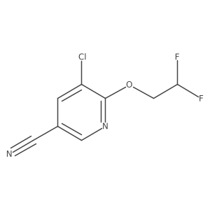 5-Chloro-6-(2,2-difluoroethoxy)pyridine-3-carbonitrile结构式