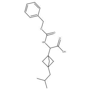 2-[3-(2-Methylpropyl)-1-bicyclo[1.1.1]pentanyl]-2-(phenylmethoxycarbonylamino)acetic acid结构式