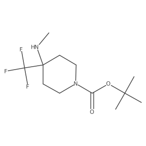 tert-Butyl 4-(methylamino)-4-(trifluoromethyl)piperidine-1-carboxylate结构式