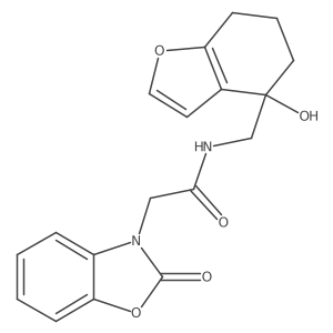 N-((4-hydroxy-4,5,6,7-tetrahydrobenzofuran-4-yl)methyl)-2-(2-oxobenzo[d]oxazol-3(2H)-yl)acetamide结构式