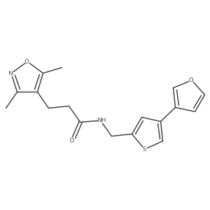 3-(3,5-dimethyl-1,2-oxazol-4-yl)-N-{[4-(furan-3-yl)thiophen-2-yl]methyl}propanamide结构式