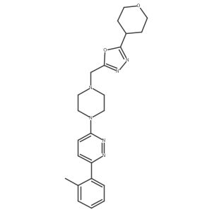 3-(2-Methylphenyl)-6-(4-{[5-(oxan-4-yl)-1,3,4-oxadiazol-2-yl]methyl}piperazin-1-yl)pyridazine Structure