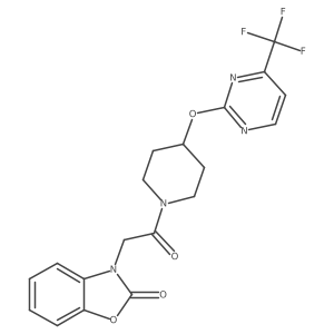 3-[2-Oxo-2-(4-{[4-(trifluoromethyl)pyrimidin-2-yl]oxy}piperidin-1-yl)ethyl]-2,3-dihydro-1,3-benzoxazol-2-one Structure