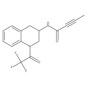 N-[1-(trifluoroacetyl)-1,2,3,4-tetrahydroquinolin-3-yl]but-2-ynamide结构式