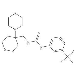 3-{[4-(Thiomorpholin-4-yl)oxan-4-yl]methyl}-1-[3-(trifluoromethyl)phenyl]urea结构式