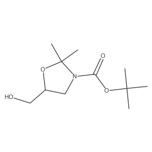Tert-butyl (5S)-5-(hydroxymethyl)-2,2-dimethyl-1,3-oxazolidine-3-carboxylate结构式