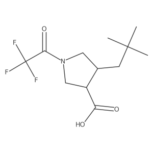 rac-(3R,4R)-4-(2,2-dimethylpropyl)-1-(2,2,2-trifluoroacetyl)pyrrolidine-3-carboxylic acid结构式