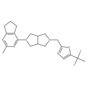 2-[(5-{2-methyl-5H,6H,7H-cyclopenta[d]pyrimidin-4-yl}-octahydropyrrolo[3,4-c]pyrrol-2-yl)methyl]-5-(trifluoromethyl)-1,3,4-oxadiazole Structure