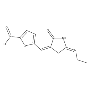(5Z)-2-(ethylamino)-5-[(5-nitro-2-furyl)methylene]-1,3-thiazol-4(5H)-one结构式