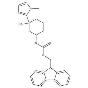 rac-(9H-fluoren-9-yl)methyl N-[(1R,3S)-3-hydroxy-3-(1-methyl-1H-imidazol-2-yl)cyclohexyl]carbamate结构式