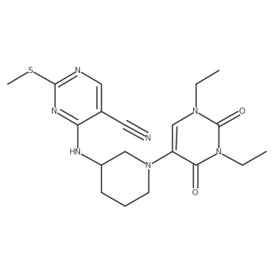 4-{[1-(1,3-Diethyl-2,4-dioxo-1,2,3,4-tetrahydropyrimidin-5-yl)piperidin-3-yl]amino}-2-(methylsulfanyl)pyrimidine-5-carbonitrile Structure