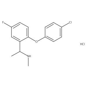 {1-[2-(4-Chlorophenoxy)-5-fluorophenyl]ethyl}(methyl)amine hydrochloride结构式