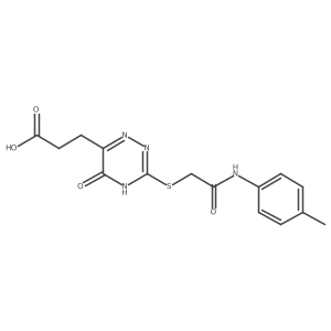 3-(5-Oxo-3-((2-oxo-2-(p-tolylamino)ethyl)thio)-4,5-dihydro-1,2,4-triazin-6-yl)propanoic acid Structure