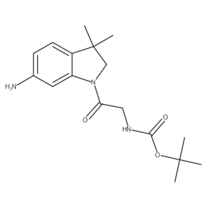 1-(6-Amino-3,3-dimethyl-2,3-dihydro-indol-1-yl)-2-(N-Boc-amino)-ethanone Structure