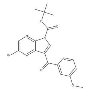 5-Bromo-3-(3-methoxybenzoyl)-pyrrolo[2,3-b]pyridine-1-carboxylic acid tert-butyl ester Structure