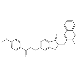 (2Z)-6-[2-(4-methoxyphenyl)-2-oxoethoxy]-2-[(2-methyl-2H-chromen-3-yl)methylidene]-1-benzofuran-3(2H)-one结构式