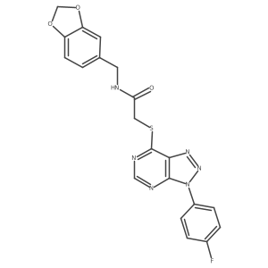 N-(benzo[d][1,3]dioxol-5-ylmethyl)-2-((3-(4-fluorophenyl)-3H-[1,2,3]triazolo[4,5-d]pyrimidin-7-yl)thio)acetamide Structure