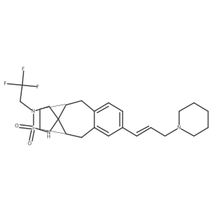 Spiro[6,9-methanobenzocyclooctene-11,3a(2)-[1,2,5]thiadiazolidine], 5,6,7,8,9,10-hexahydro-2-[(1E)-3-(1-piperidinyl)-1-propen-1-yl]-5a(2)-(2,2,2-trifluoroethyl)-, 1a(2),1a(2)-dioxide, (3a(2)R,6S,9R)-rel- Structure