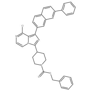 4-[8-Chloro-1-(2-phenyl-quinolin-7-yl)-imidazo[1,5-a]pyrazin-3-yl]-piperidine-1-carboxylic acid benzyl ester结构式