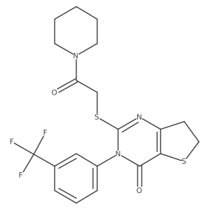 2-((2-oxo-2-(piperidin-1-yl)ethyl)thio)-3-(3-(trifluoromethyl)phenyl)-6,7-dihydrothieno[3,2-d]pyrimidin-4(3H)-one Structure