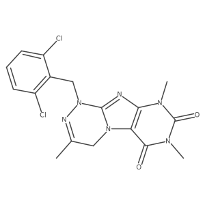 1-(2,6-dichlorobenzyl)-3,7,9-trimethyl-7,9-dihydro-[1,2,4]triazino[3,4-f]purine-6,8(1H,4H)-dione Structure