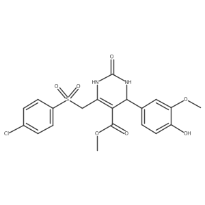 methyl 6-[(4-chlorophenyl)sulfonylmethyl]-4-(4-hydroxy-3-methoxy-phenyl)-2-oxo-3,4-dihydro-1H-pyrimidine-5-carboxylate Structure