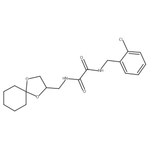 N1-(1,4-dioxaspiro[4.5]decan-2-ylmethyl)-N2-(2-chlorobenzyl)oxalamide结构式