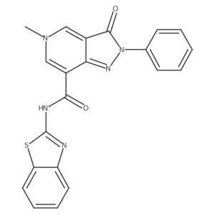 N-(benzo[d]thiazol-2-yl)-5-methyl-3-oxo-2-phenyl-3,5-dihydro-2H-pyrazolo[4,3-c]pyridine-7-carboxamide结构式
