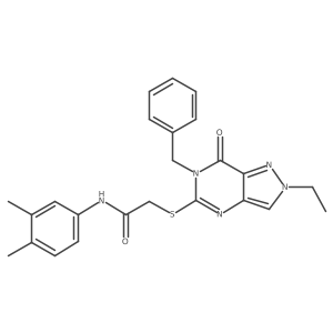 2-((6-benzyl-2-ethyl-7-oxo-6,7-dihydro-2H-pyrazolo[4,3-d]pyrimidin-5-yl)thio)-N-(3,4-dimethylphenyl)acetamide结构式