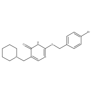 2-{[(4-Bromophenyl)methyl]sulfanyl}-5-(piperidin-1-ylmethyl)-1,4-dihydropyrimidin-4-one结构式