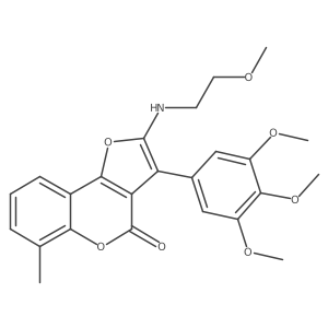 2-((2-methoxyethyl)amino)-6-methyl-3-(3,4,5-trimethoxyphenyl)-4H-furo[3,2-c]chromen-4-one结构式