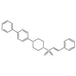 (E)-3-(pyridin-3-yl)-6-(4-(styrylsulfonyl)piperazin-1-yl)pyridazine Structure