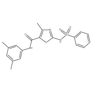 5-Thiazolecarboxamide, N-(3,5-dimethylphenyl)-4-methyl-2-[(phenylsulfonyl)amino]-结构式