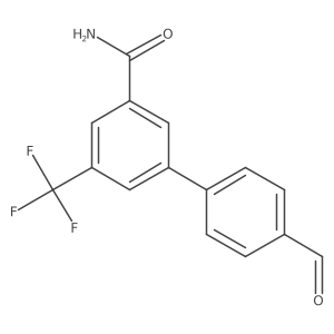 4'-Formyl-5-(trifluoromethyl)-[1,1'-biphenyl]-3-carboxamide结构式
