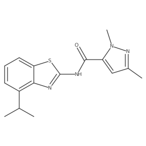 N-(4-isopropylbenzo[d]thiazol-2-yl)-1,3-dimethyl-1H-pyrazole-5-carboxamide结构式
