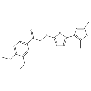 1-(3,4-Dimethoxyphenyl)-2-((5-(2,5-dimethylfuran-3-yl)-1,3,4-oxadiazol-2-yl)thio)ethanone Structure