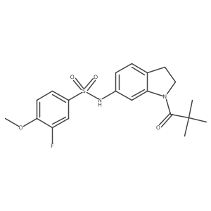 3-fluoro-4-methoxy-N-(1-pivaloylindolin-6-yl)benzenesulfonamide Structure