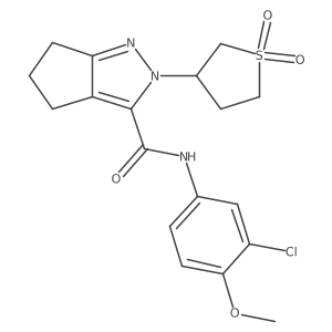 N-(3-chloro-4-methoxyphenyl)-2-(1,1-dioxidotetrahydrothiophen-3-yl)-2,4,5,6-tetrahydrocyclopenta[c]pyrazole-3-carboxamide结构式